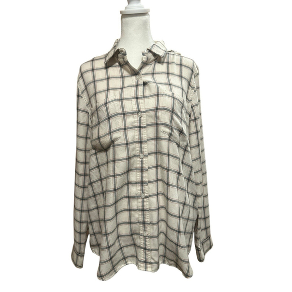 Madewell Size‎ Large Black Red Flannel Button Down Shirt SO SOFT - Picture 1 of 4